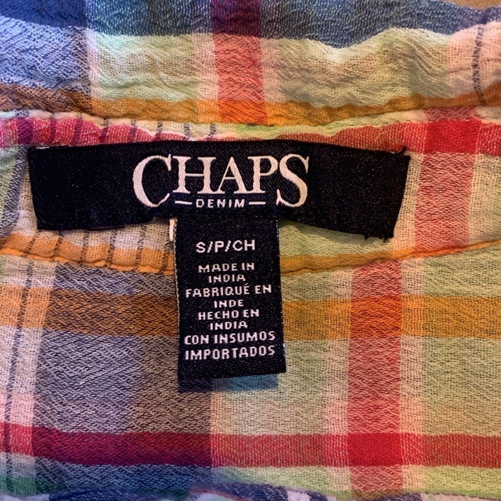 NWOT - Chaps Lightweight Plaid Button Down Top Size Small - Picture 10 of 15